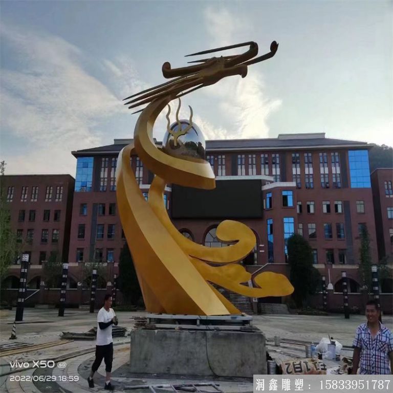 不銹鋼抽象龍雕塑景觀 廣場(chǎng)動(dòng)物龍擺件