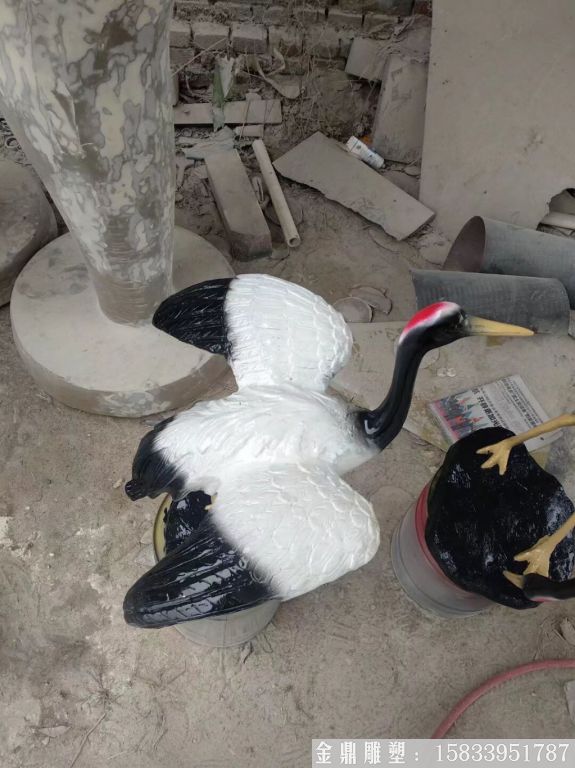 銅仙鶴加工廠商 動(dòng)物仙鶴雕塑定制